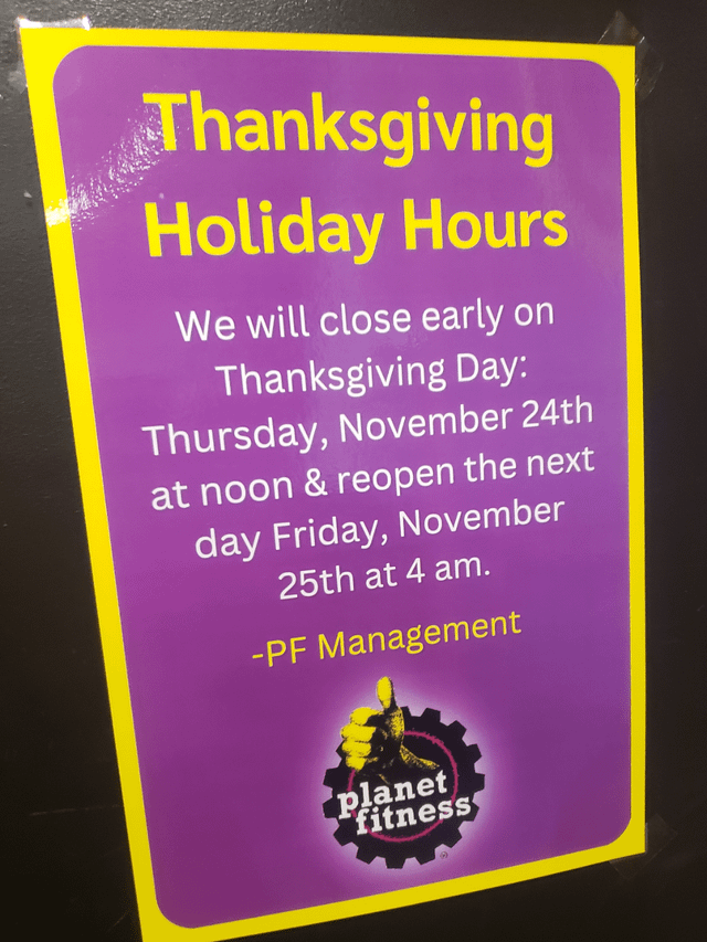 Is Planet Fitness Open Thanksgiving