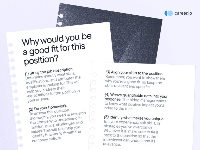Why Would This Job Be a Good Fit for You