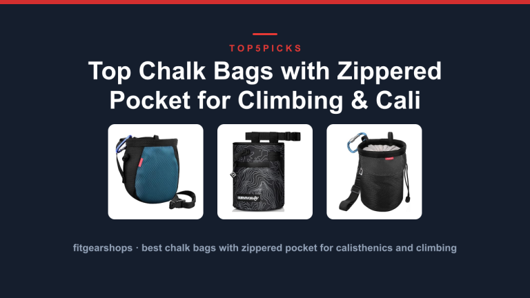 Top Chalk Bags with Zippered Pocket for Climbing & Cali