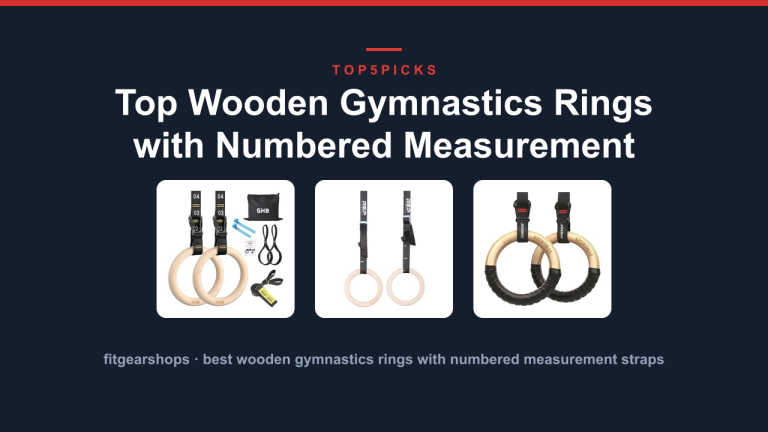 Top Wooden Gymnastics Rings with Numbered Measurement Straps